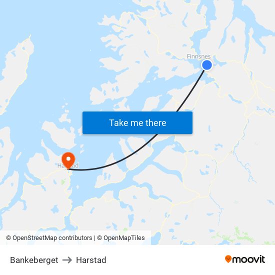 Bankeberget to Harstad map