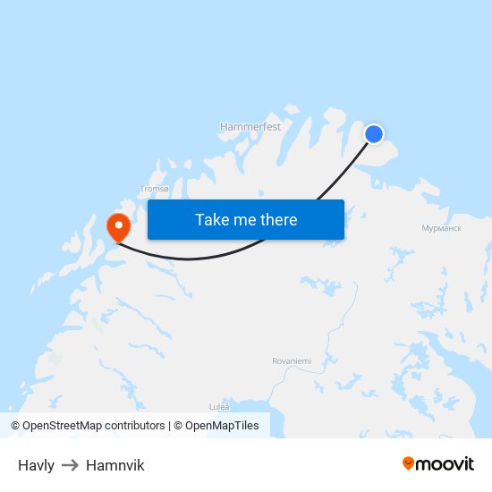 Havly to Hamnvik map