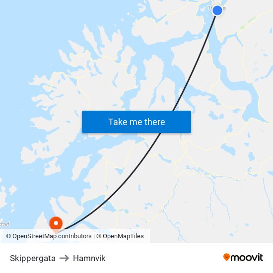 Skippergata to Hamnvik map