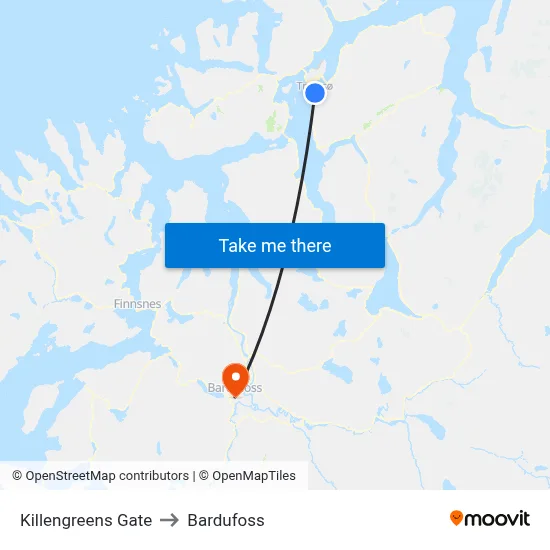 Killengreens Gate to Bardufoss map
