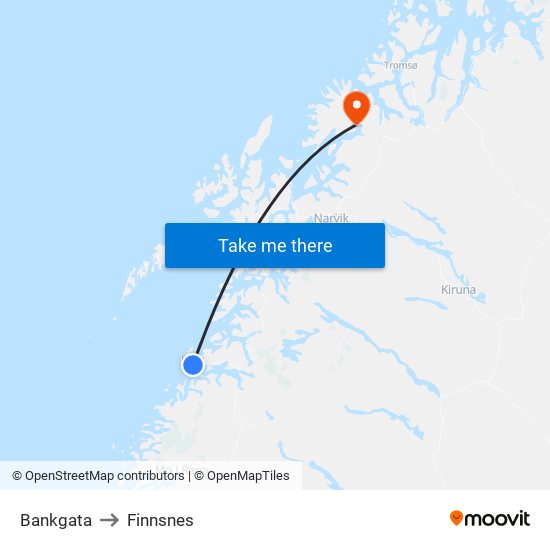 Bankgata to Finnsnes map