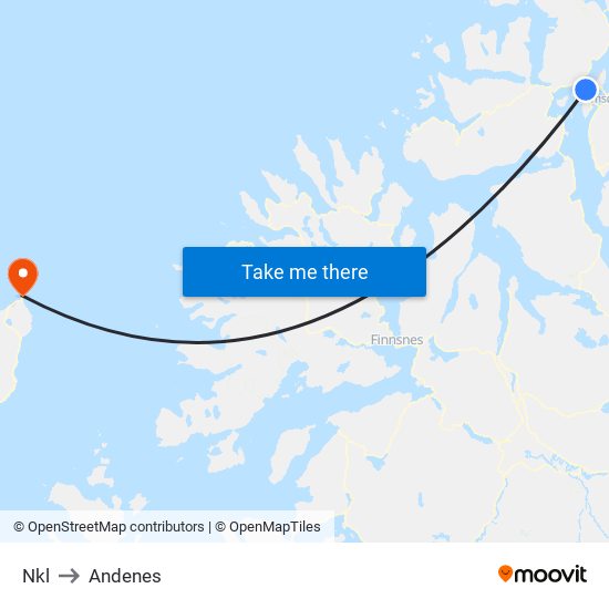 Nkl to Andenes map