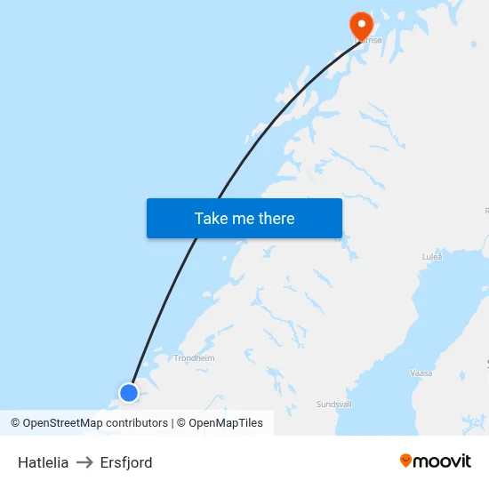 Hatlelia to Ersfjord map