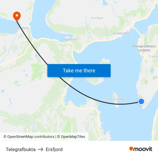 Telegrafbukta to Ersfjord map