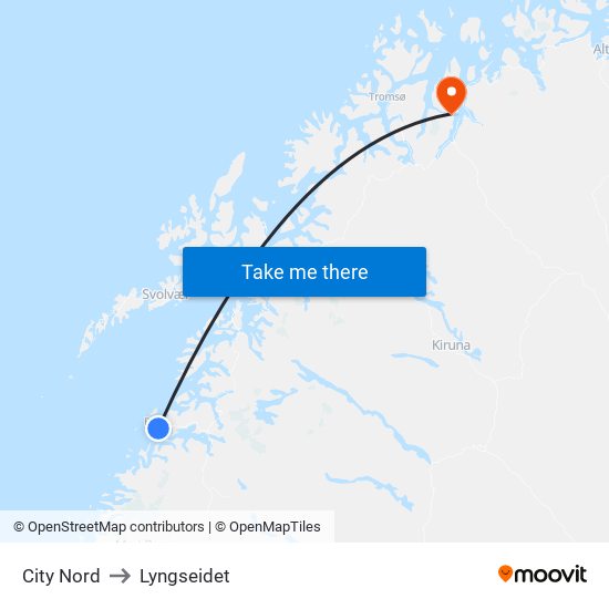 City Nord to Lyngseidet map