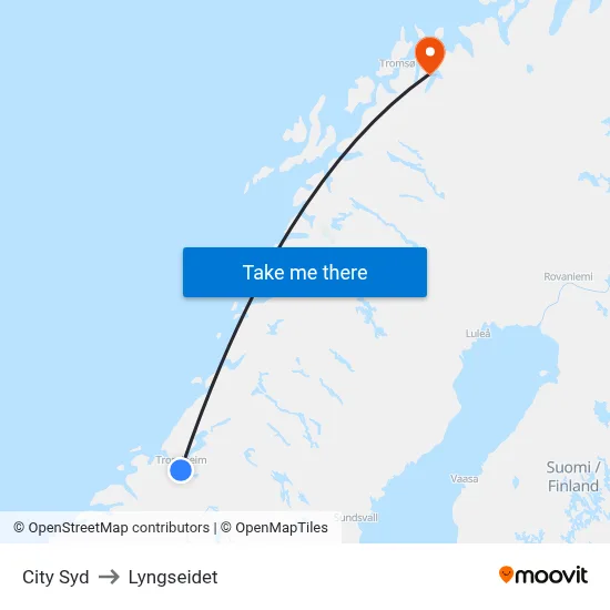 City Syd to Lyngseidet map