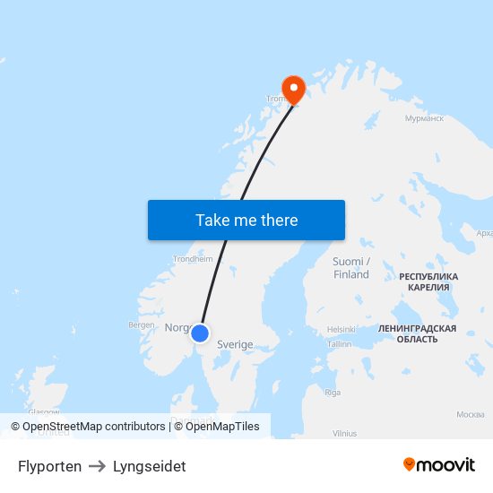 Flyporten to Lyngseidet map