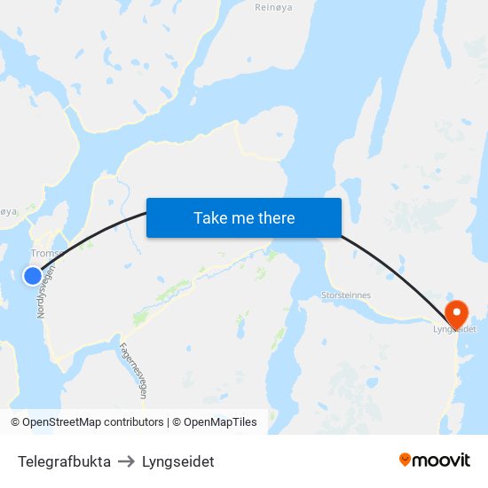 Telegrafbukta to Lyngseidet map