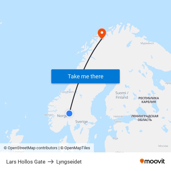 Lars Hollos Gate to Lyngseidet map