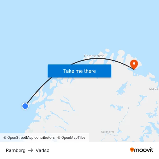Ramberg to Vadsø map