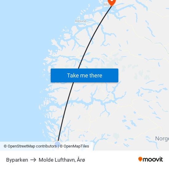 Byparken to Molde Lufthavn, Årø map