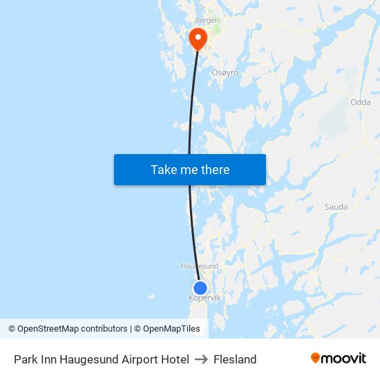 Park Inn Haugesund Airport Hotel to Flesland map