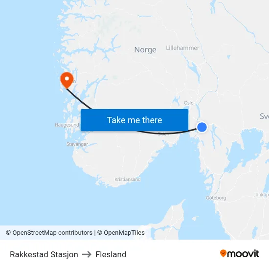 Rakkestad Stasjon to Flesland map