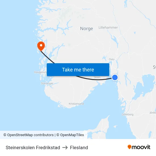 Steinerskolen Fredrikstad to Flesland map