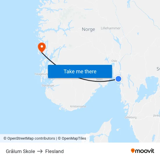 Grålum Skole to Flesland map