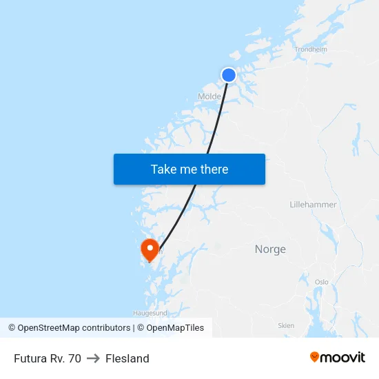 Futura Rv. 70 to Flesland map