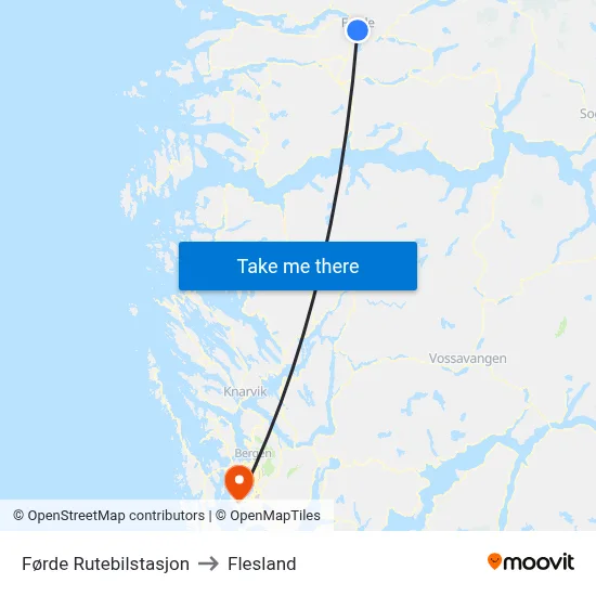 Førde Rutebilstasjon to Flesland map