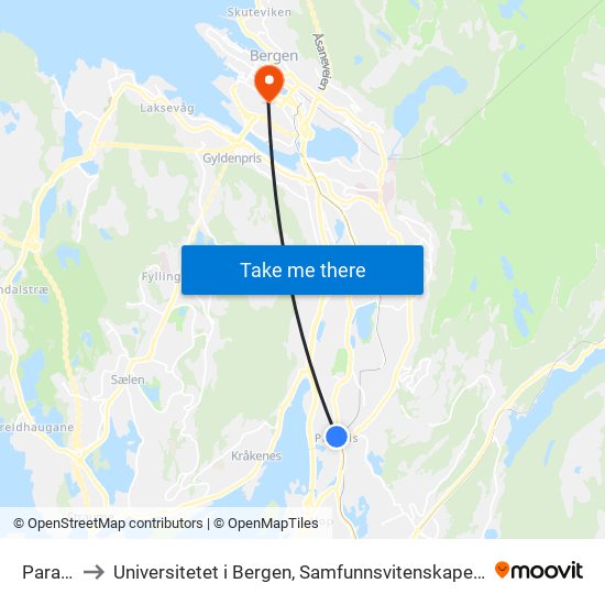 Paradis to Universitetet i Bergen, Samfunnsvitenskapelig fakultet map