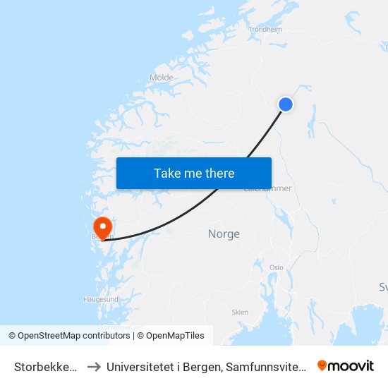 Storbekken Fv. 30 to Universitetet i Bergen, Samfunnsvitenskapelig fakultet map