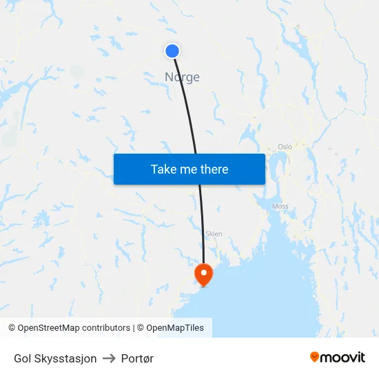 Gol Skysstasjon to Portør map