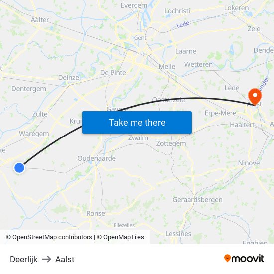 Deerlijk to Aalst map