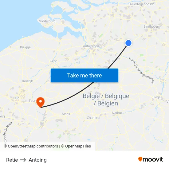 Retie to Antoing map