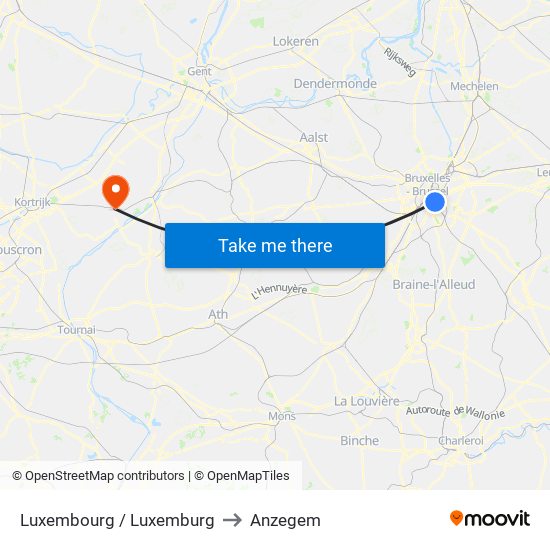 Luxembourg / Luxemburg to Anzegem map