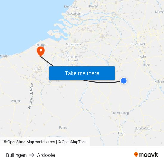 Büllingen to Ardooie map
