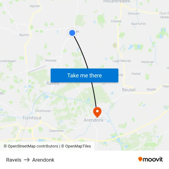 Ravels to Arendonk map