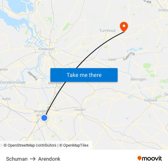 Schuman to Arendonk map