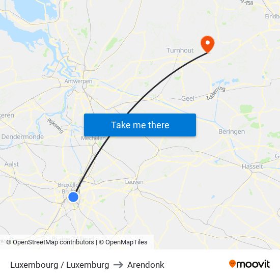 Luxembourg / Luxemburg to Arendonk map