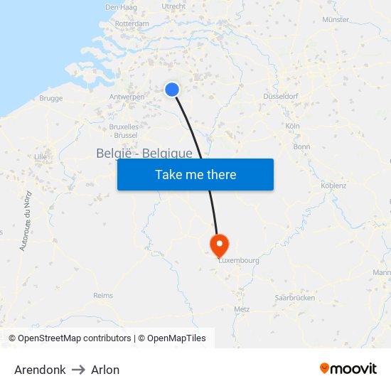 Arendonk to Arendonk map