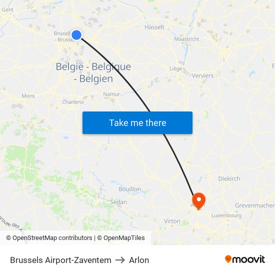 Brussels Airport-Zaventem to Brussels Airport-Zaventem map