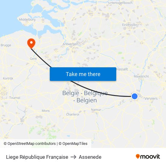 Liege République Française to Assenede map