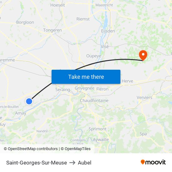 Saint-Georges-Sur-Meuse to Aubel map