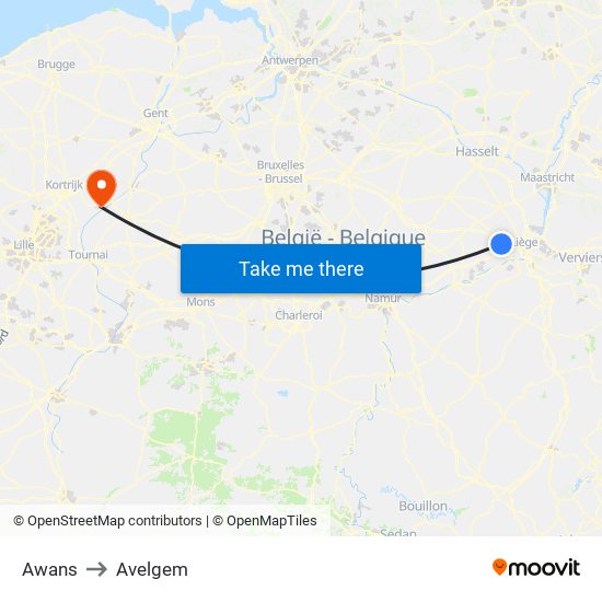 Awans to Avelgem map