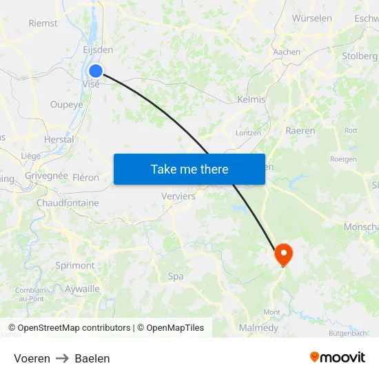 Voeren to Baelen map