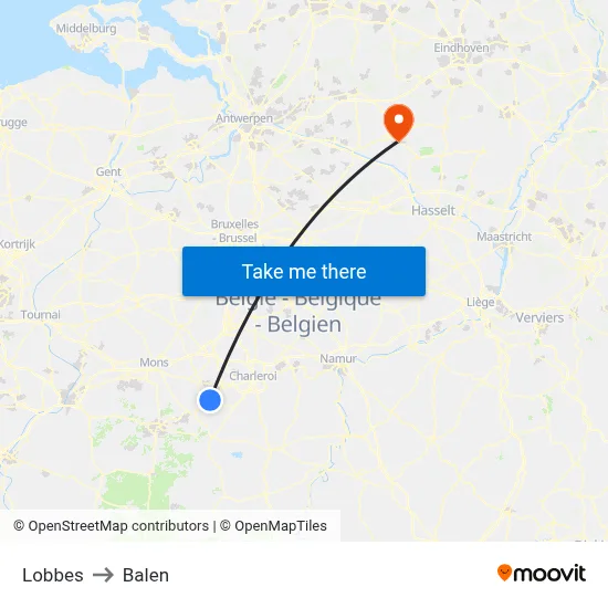 Lobbes to Balen map
