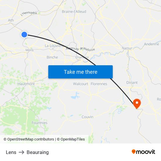 Lens to Beauraing map