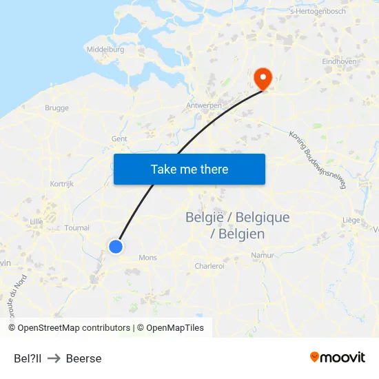 Bel?Il to Beerse map