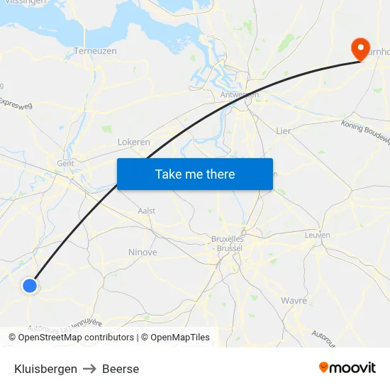 Kluisbergen to Beerse map