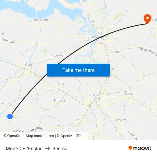 Mont-De-L'Enclus to Beerse map