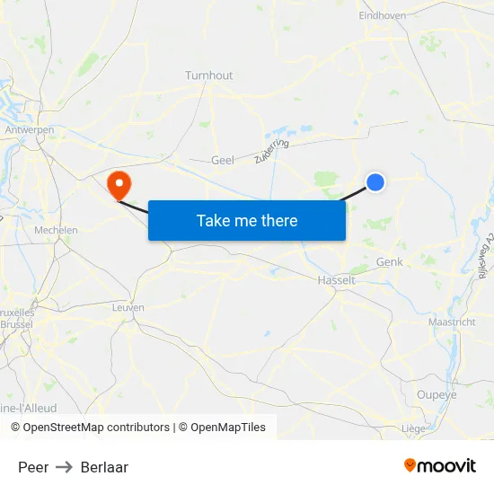 Peer to Berlaar map