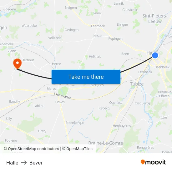 Halle to Bever map