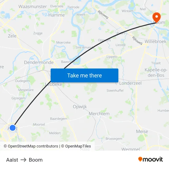Aalst to Boom map