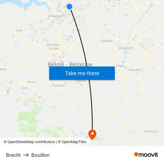 Brecht to Bouillon map