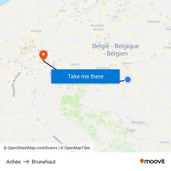 Anhée to Brunehaut map