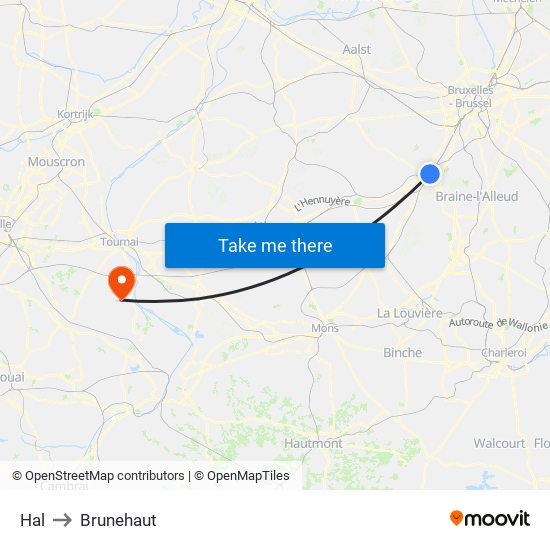 Hal to Brunehaut map