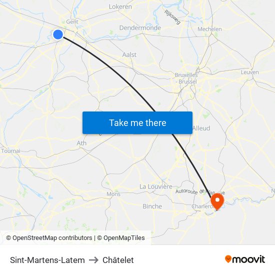 Sint-Martens-Latem to Châtelet map