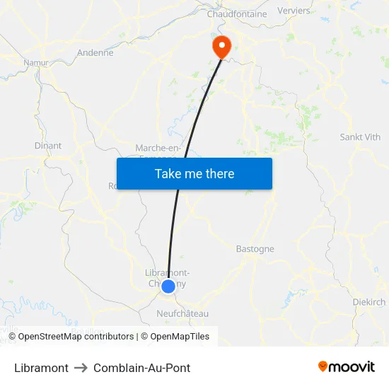 Libramont to Comblain-Au-Pont map